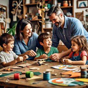 Creative Projects for All Ages : DIY and Crafts 9 Happy family crafting together